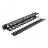 Delock 19″ Kabelmanagement Rangierpanel mit 2 Öffnungen 1 HE schwarz