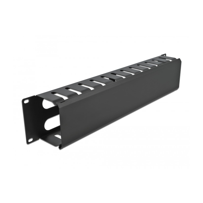 Delock 19″ Kabelmanagement Rangierpanel mit 4 Öffnungen 2 HE schwarz