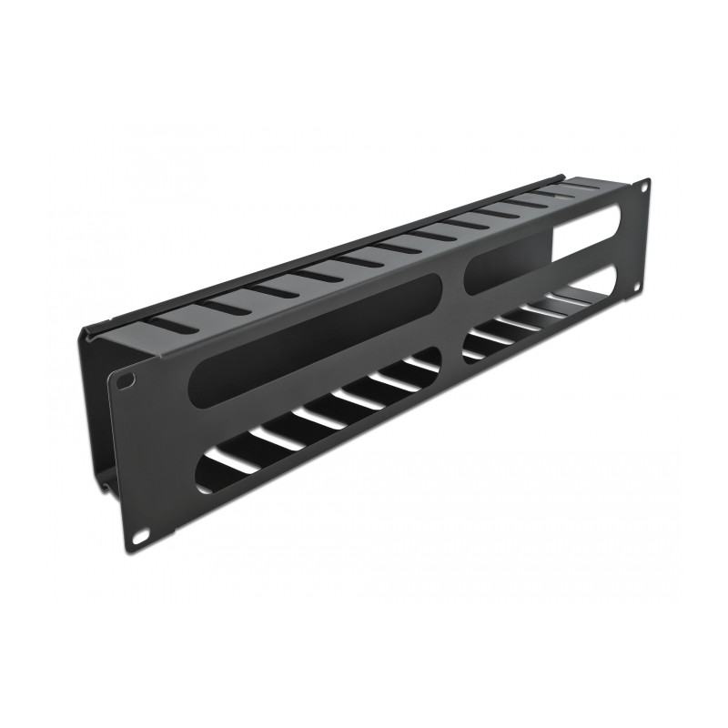 Delock 19″ Kabelmanagement Rangierpanel mit 4 Öffnungen 2 HE schwarz