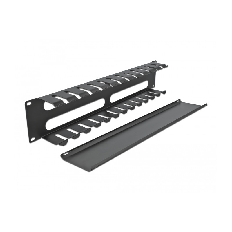 Delock 19″ Kabelmanagement Rangierpanel mit 4 Öffnungen 2 HE schwarz