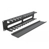 Delock 19″ Kabelmanagement Rangierpanel mit 4 Öffnungen 2 HE schwarz