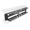 Delock 19″ Kabelmanagement Rangierpanel mit 4 Öffnungen 2 HE schwarz