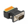 Delock D-Sub 9 Stecker zu Terminalblock Adapter mit Drucktaster
