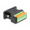 Delock D-Sub 9 Stecker zu Terminalblock Adapter mit Drucktaster