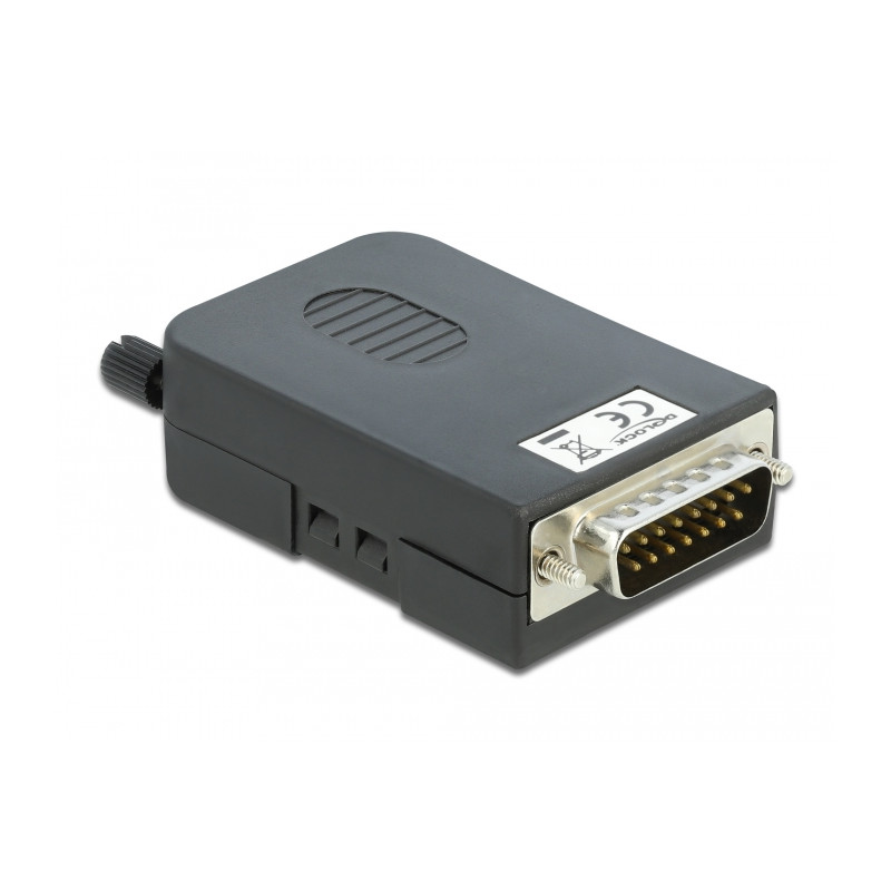 Delock D-Sub15 Stecker zu Terminalblock mit Gehäuse