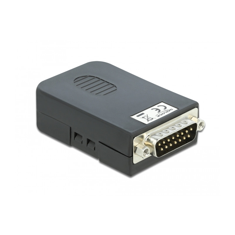 Delock D-Sub15 Stecker zu Terminalblock mit Gehäuse