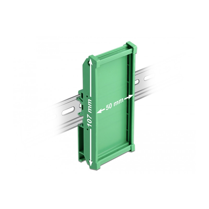 Delock Platinenhalterung (107 mm) für Hutschiene 5 cm lang