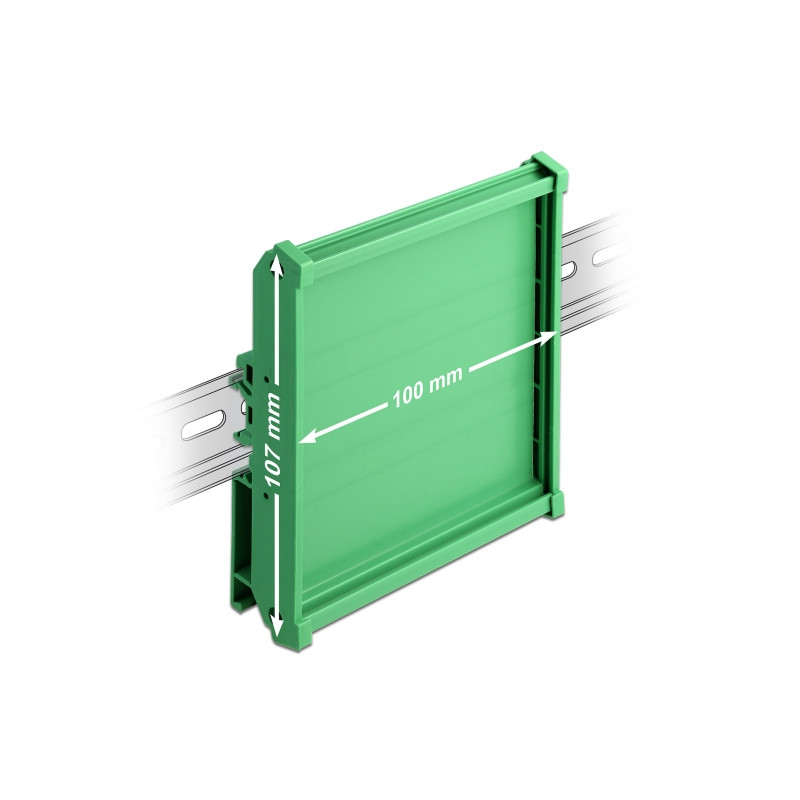Delock Platinenhalterung (107 mm) für Hutschiene 10 cm lang
