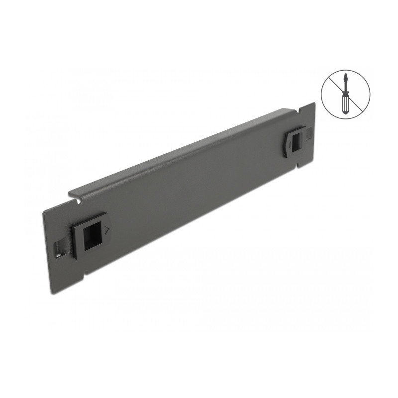 Delock 10″ Netzwerkschrank Blindabdeckung werkzeugfrei 1 HE schwarz