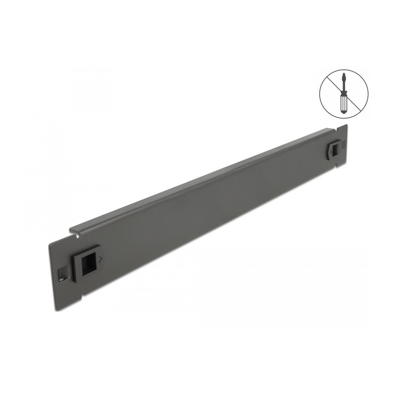 Delock 19″ Netzwerkschrank Blindabdeckung werkzeugfrei 1 HE schwarz