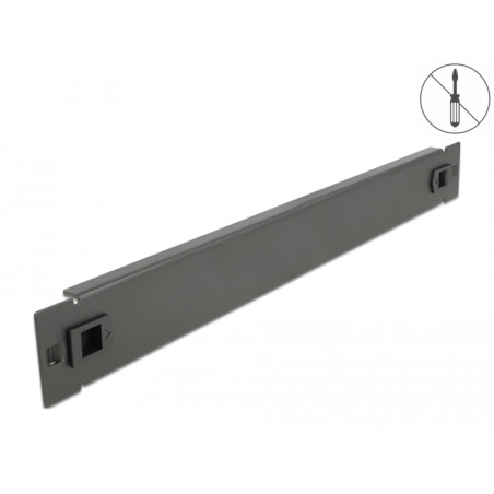 Delock 19″ Netzwerkschrank Blindabdeckung werkzeugfrei 1 HE schwarz