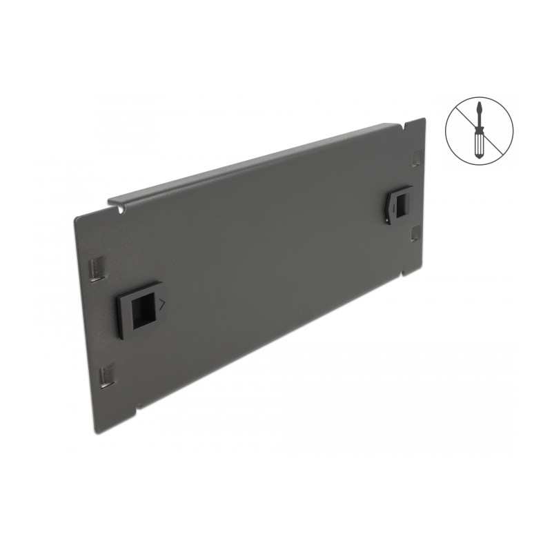 Delock 10″ Netzwerkschrank Blindabdeckung werkzeugfrei 2 HE schwarz