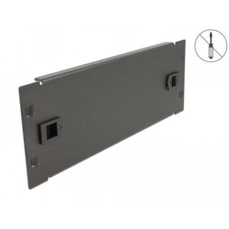 Delock 10″ Netzwerkschrank Blindabdeckung werkzeugfrei 2 HE schwarz