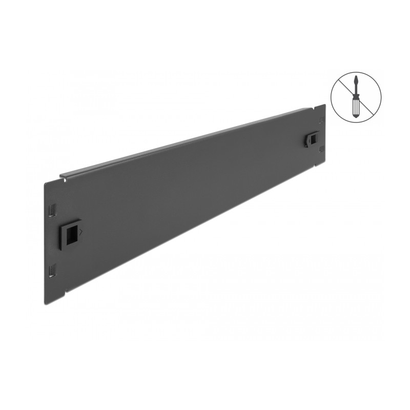 Delock 19″ Netzwerkschrank Blindabdeckung werkzeugfrei 2 HE schwarz
