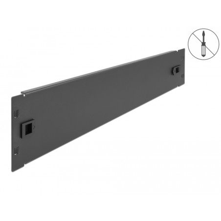 Delock 19″ Netzwerkschrank Blindabdeckung werkzeugfrei 2 HE schwarz