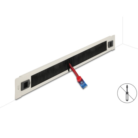 Delock 19″ Kabelmanagement Bürstenleiste werkzeugfrei 1 HE grau