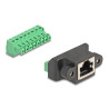 Delock RJ45 Buchse zu Terminalblock Adapter zum Einbau 8 Pin 2-teilig