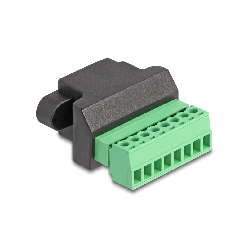 Delock RJ45 Buchse zu Terminalblock Adapter zum Einbau 8 Pin 2-teilig