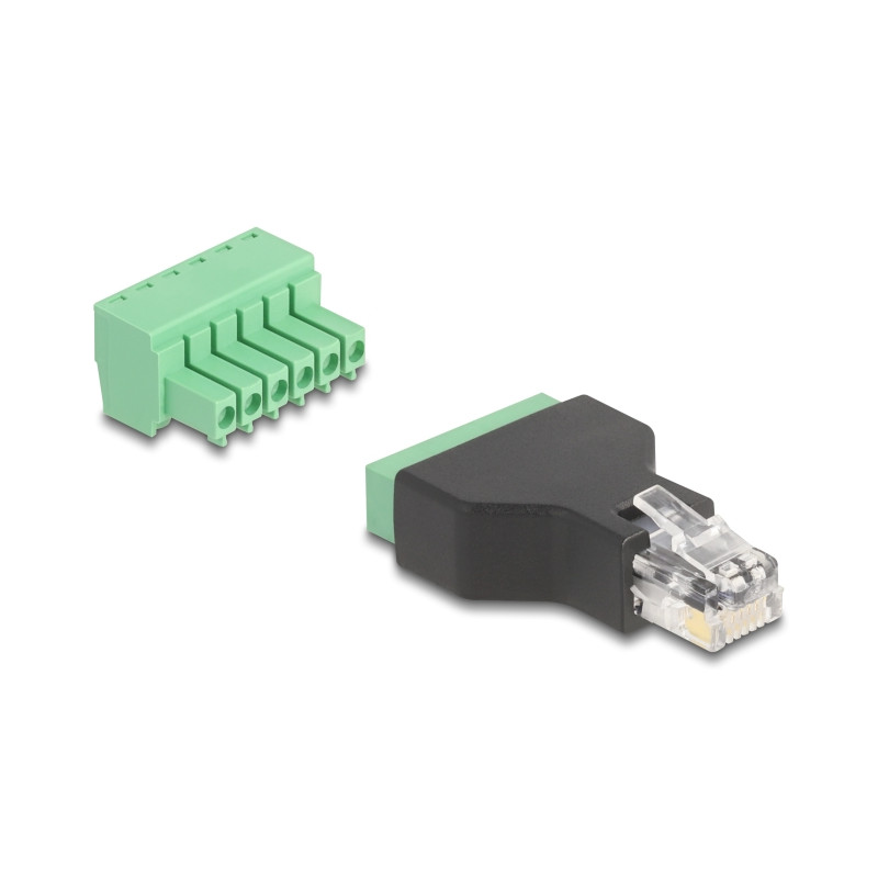 Delock RJ12 Stecker zu Terminalblock Adapter 6 Pin 2-teilig