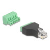 Delock RJ12 Stecker zu Terminalblock Adapter 6 Pin 2-teilig