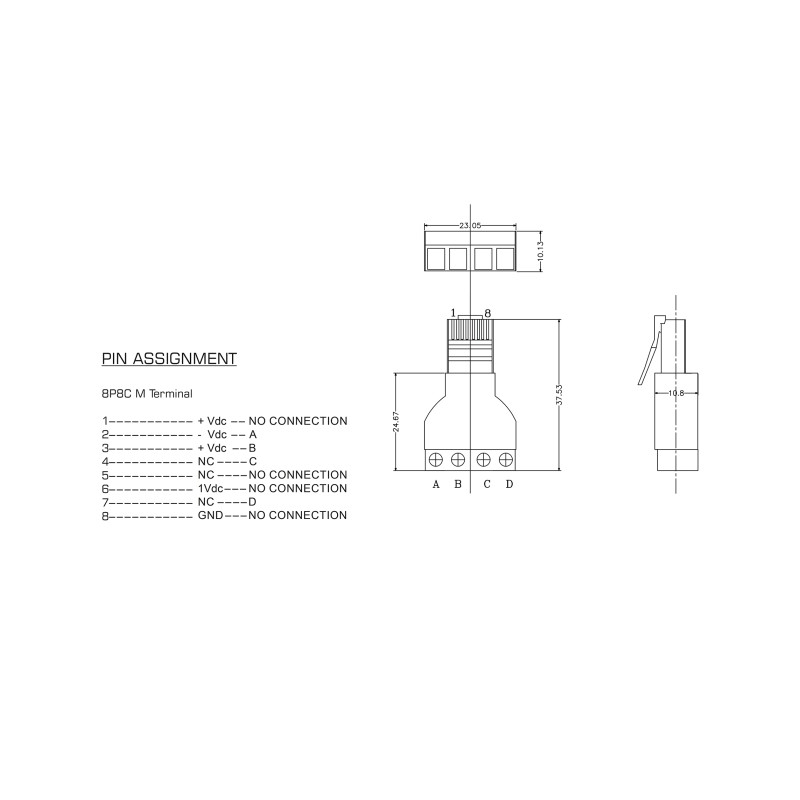 Delock RJ45 Stecker zu Terminalblock Adapter 4 Pin