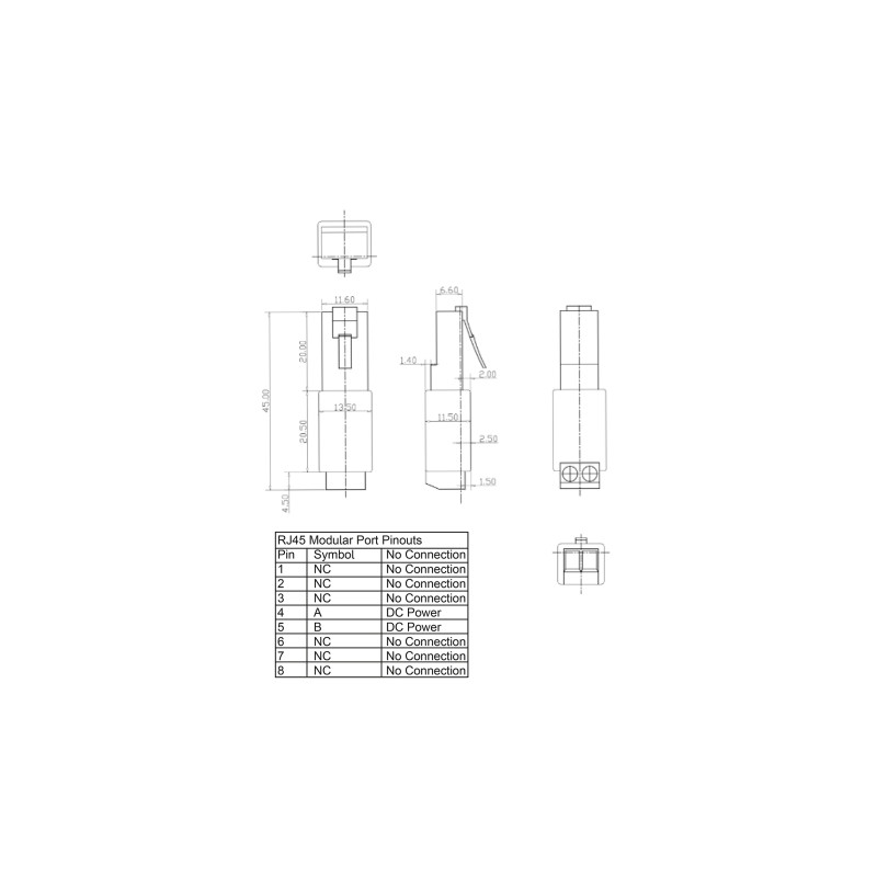 Delock RJ45 Stecker zu Terminalblock Adapter 2 Pin
