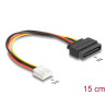 Delock SATA Stromkabel 15 Pin Stecker zu 1 x Floppy 4 Pin Buchse 15 cm