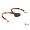 Delock SATA Stromkabel 15 Pin Stecker zu 2 x Floppy 4 Pin Buchse 15 cm