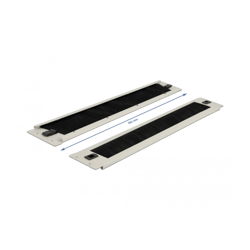 Delock 19″ Kabelmanagement Bürstenleiste werkzeugfrei 2 HE grau