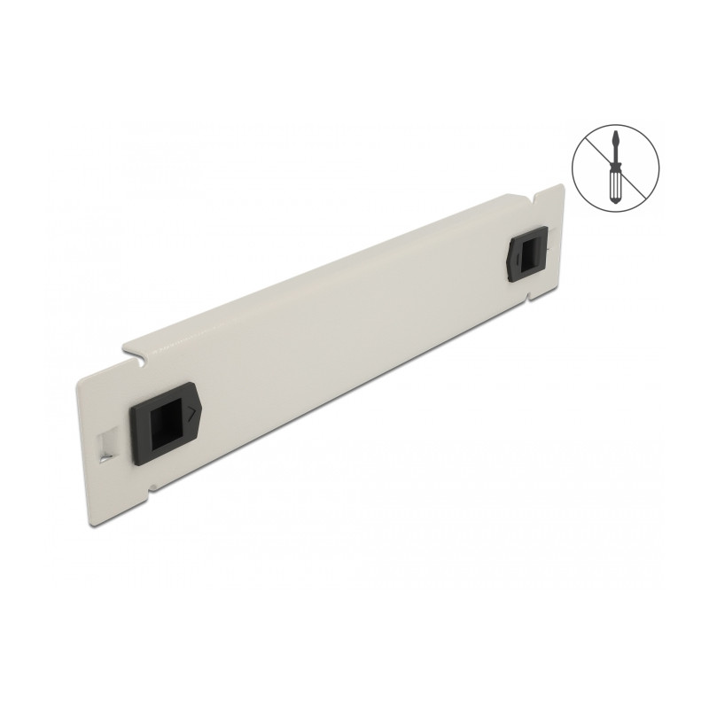 Delock 10″ Netzwerkschrank Blindabdeckung werkzeugfrei 1 HE grau