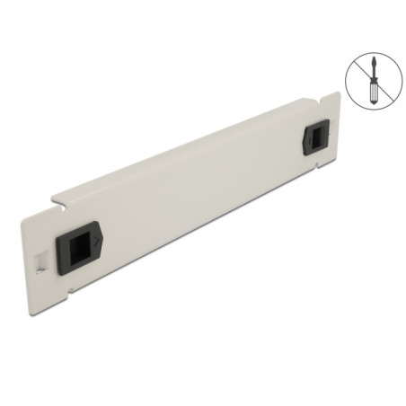 Delock 10″ Netzwerkschrank Blindabdeckung werkzeugfrei 1 HE grau