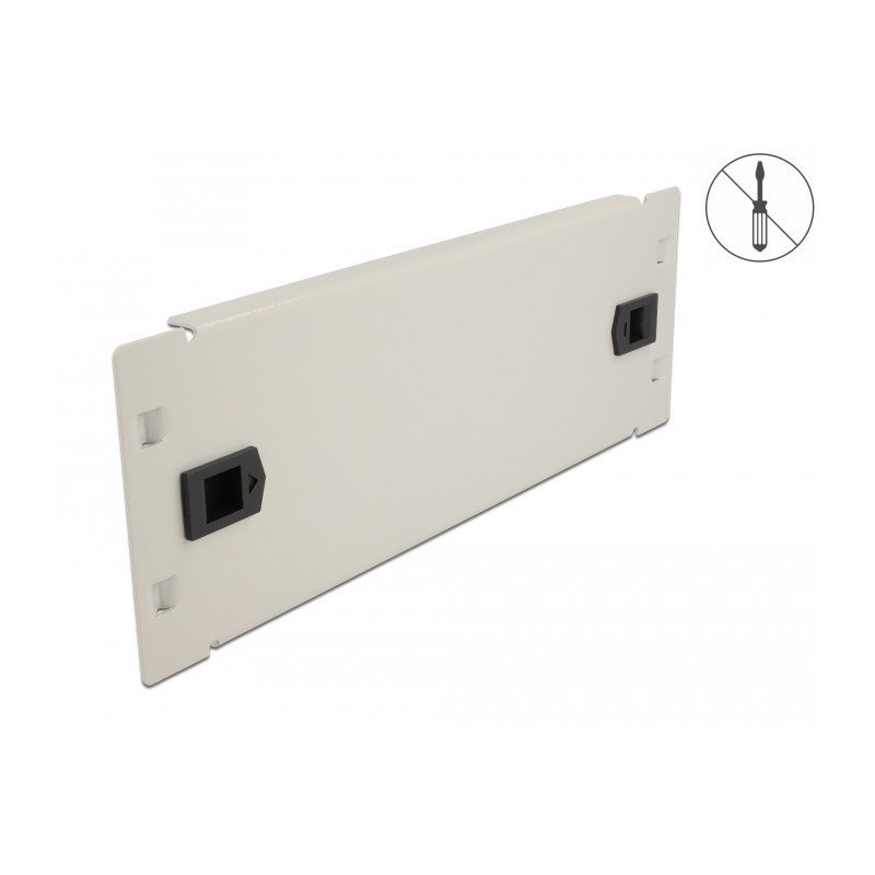 Delock 10″ Netzwerkschrank Blindabdeckung werkzeugfrei 2 HE grau