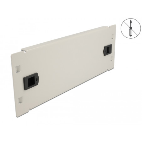 Delock 10″ Netzwerkschrank Blindabdeckung werkzeugfrei 2 HE grau