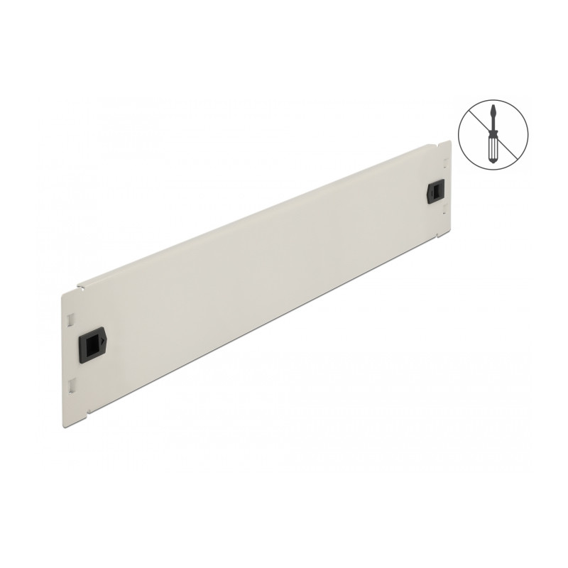 Delock 19″ Netzwerkschrank Blindabdeckung werkzeugfrei 2 HE grau