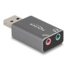 Delock Externe USB Soundkarte mit USB-A Stecker auf 2 x 3,5 mm Klinkenbuchse Plug & Play Audio Adapter