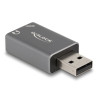 Delock Externe USB Soundkarte mit USB-A Stecker auf 2 x 3,5 mm Klinkenbuchse Plug & Play Audio Adapter