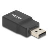 Delock Externe USB Soundkarte mit USB-A Stecker auf 2 x 3,5 mm Klinkenbuchse Plug & Play Audio Adapter schwarz