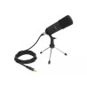 Delock Professionelles Computer Podcasting Mikrofon mit XLR Anschluss und 3 Pin Klinkenstecker + Adapterkabel für Smartphone und