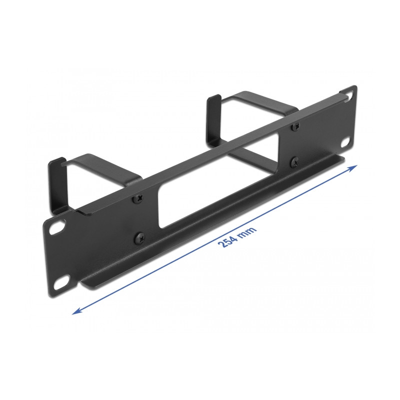 Delock 10″ Kabelmanagement Rangierpanel mit Öffnung und 2 Bügeln 1 HE schwarz