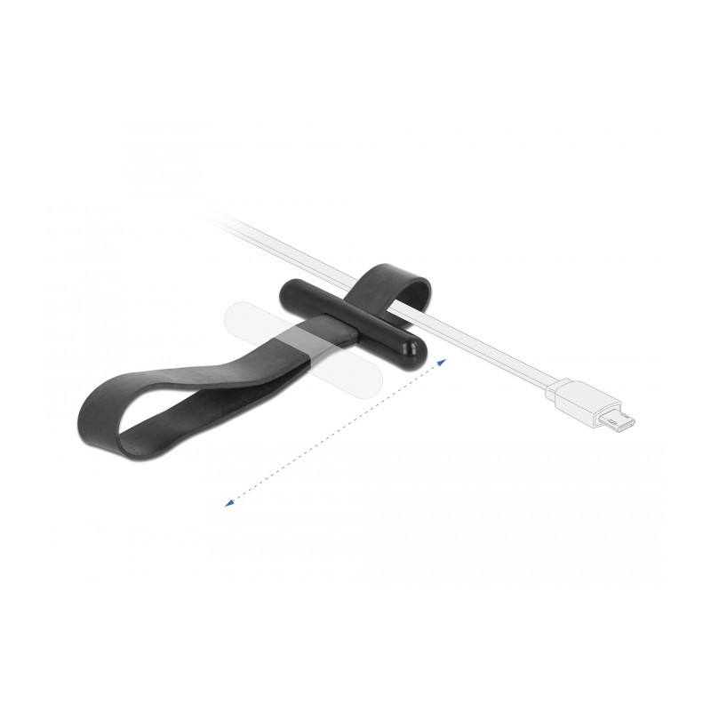 Delock Kabelbinder mit Gummischlaufe schwarz