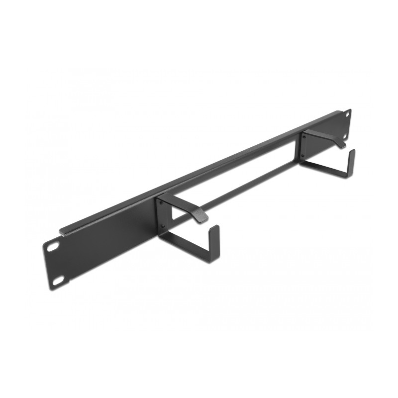 Delock 19″ Kabelmanagement Rangierpanel mit Öffnung und 2 Bügeln 1 HE schwarz