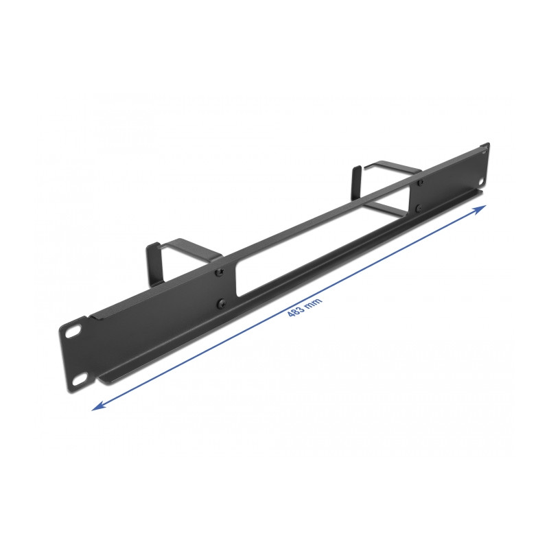 Delock 19″ Kabelmanagement Rangierpanel mit Öffnung und 2 Bügeln 1 HE schwarz