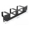 Delock 10″ Kabelmanagement Rangierpanel mit 2 Öffnungen und 3 Bügeln 1 HE schwarz