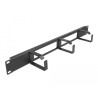 Delock 19″ Kabelmanagement Rangierpanel mit 2 Öffnungen und 3 Bügeln 1 HE schwarz