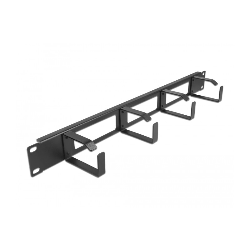 Delock 19″ Kabelmanagement Rangierpanel mit 3 Öffnungen und 4 Bügeln 1 HE schwarz