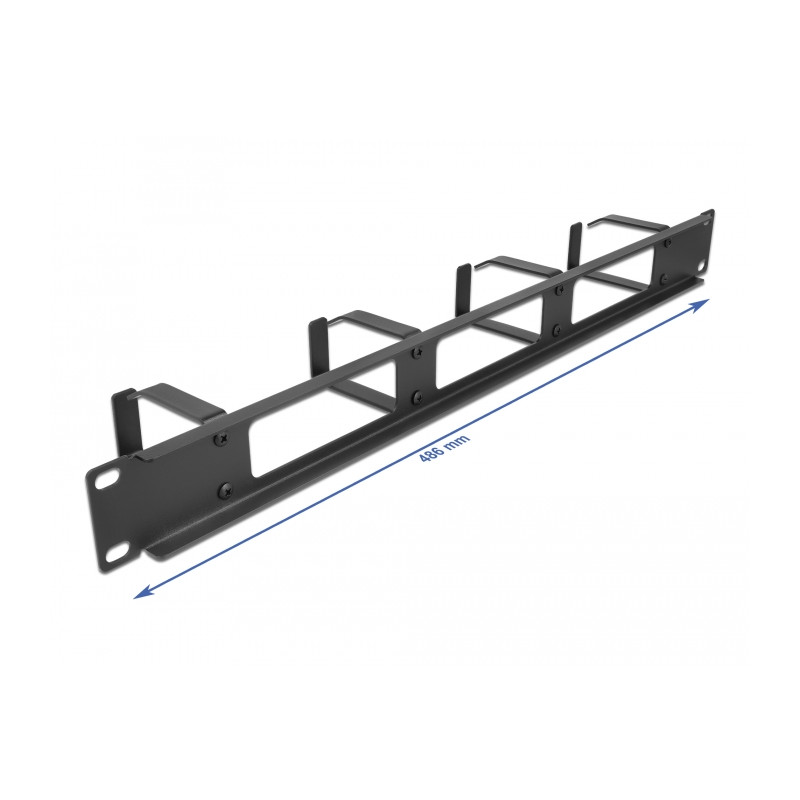 Delock 19″ Kabelmanagement Rangierpanel mit 3 Öffnungen und 4 Bügeln 1 HE schwarz