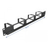 Delock 19″ Kabelmanagement Rangierpanel mit 3 Öffnungen und 4 Bügeln 1 HE schwarz