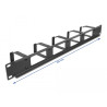 Delock 19″ Kabelmanagement Rangierpanel mit 4 Öffnungen und 5 Bügeln 1 HE schwarz
