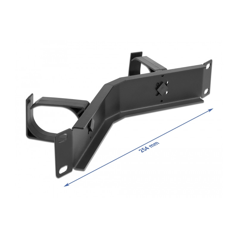 Delock 10″ Kabelmanagement Rangierpanel mit 2 Bügeln gewinkelt 1 HE schwarz
