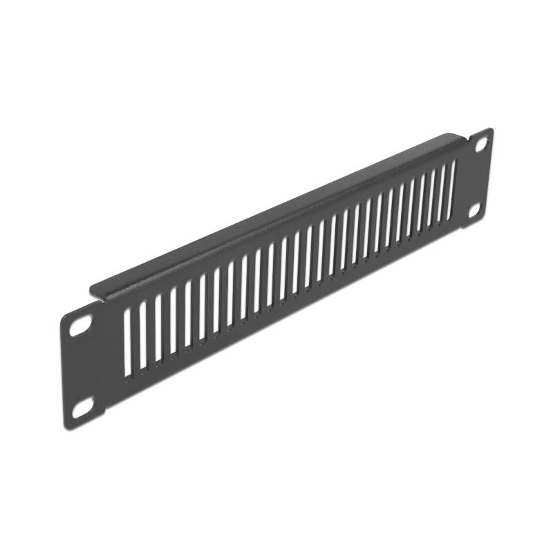 Delock 10″ Netzwerkschrank Panel mit Lüftungsschlitzen vertikal 1 HE schwarz
